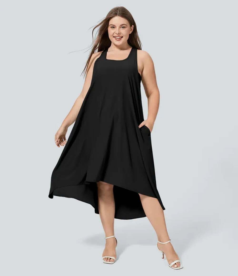 Halara Breezeful Racerback Side Pocket High Low Dress